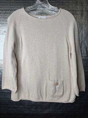 Christopher & Banks Light Cream Pocket Sweater